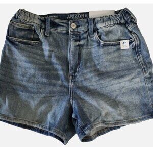 Arizona Jean Curvy Midi Jean Short High Rise Distressed Women's‎ 10 Blue NWT